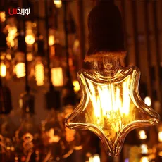  لامپ ادیسونی ۴۰ وات طرح ستاره ای پایه E27  - Edison 40 watt star design lamp