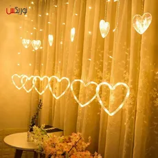 ریسه ال ای دی قلب پرده ای آویز - 
