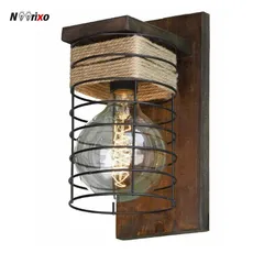 چراغ دیواری چوبی فلزی کد 208 - 