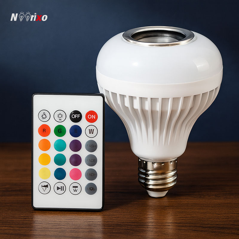 لامپ هوشمند بلوتوثی اسپیکر دار هفت رنگ کنترل دار - سفید