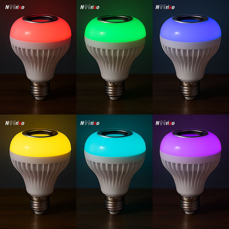 لامپ هوشمند بلوتوثی اسپیکر دار هفت رنگ کنترل دار - سفید